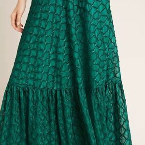 Anthropologie Teal Maxi Skirt